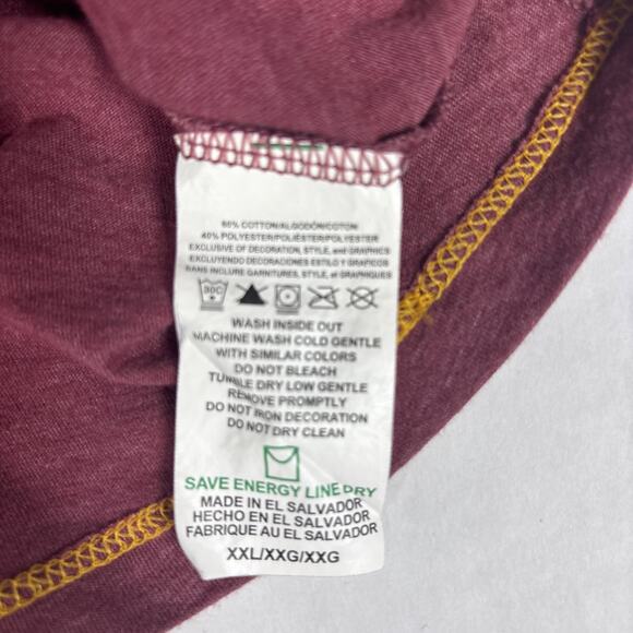 NFL Team Apparel Washington Redskins Red T-Shirt Gold Glitter Logos Women Sz XXL - Picture 7 of 7